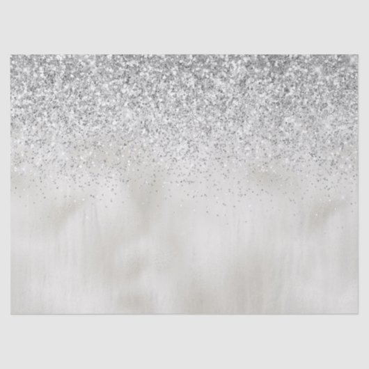 Pearl White Luxe Silver Glitter     Tissuepapier (Voorkant)