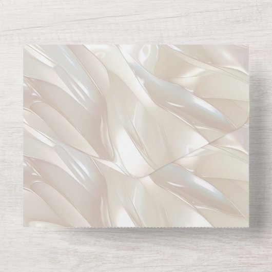 Pearl White Shell Abstract All In One Uitnodiging (Achterkant)