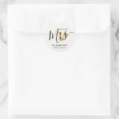 Pearl White wordt Mrs Modern Envelope Seal Ronde Sticker (Tas)