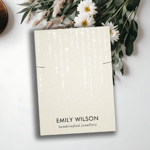 PEARL WIT LICHT SNAREN KETTING BAND DISPLAY VISITEKAARTJE