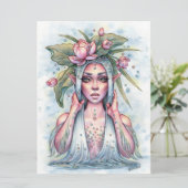 Pearla Fantasy Nymph Mermaid Art Kaart (Staand voorkant)