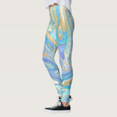 Pearlescent Aqua & Gold Liquid Marble Leggings (Links)
