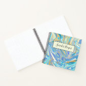 Pearlescent Aqua & Gold Liquid Marble Notitieboek (Binnen)