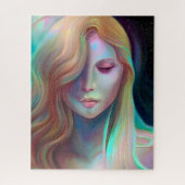 Pearlescent Fantasy AI Art  Etherische Vrouw Legpuzzel (Verticaal)