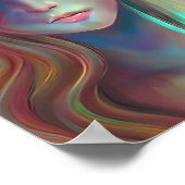 Pearlescent Fantasy AI Art  Etherische Vrouw Poster (Hoek)