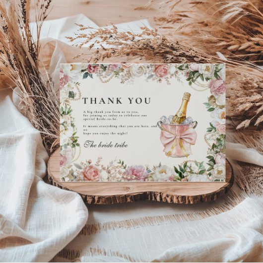 Pearls and Prosecco Bridal Bedankkaart
