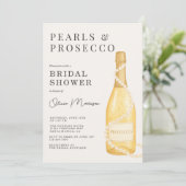 Pearls and Prosecco Bridal Shower Kaart (Staand voorkant)