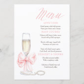 Pearls and Prosecco Whimsical Chic Menu Cards (Devant)