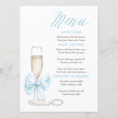 Pearls and Prosecco Whimsical Chic Menu Cards (Devant)