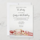 Pearls Birthday Party (Pearls Floral Tea Cup) Kaart (Voorkant)