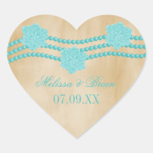 Pearls en Flowers Wedding Stickers