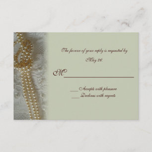 Pearls en Lace RSVP-kaart RSVP Kaartje