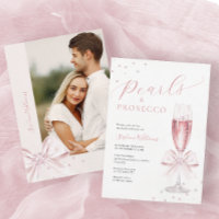 Pearls et Prosecco Photo Invitation de la douche n