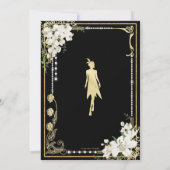 Pearls Floral Art Deco Gatsby Birthday ELKE LEEFTI Kaart (Achterkant)