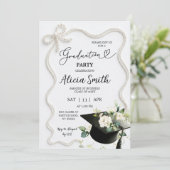 Pearls Graduation Party Invitation (Debout devant)