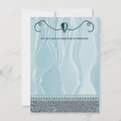 Pearls & Light Blue Silk Retirement Party Kaart (Achterkant)