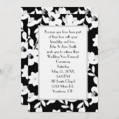 Pearls op zwarte en witte bloemen kaart (Voorkant / Achterkant)