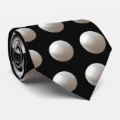 Pearls op zwarte Stropdas (Opgerold)