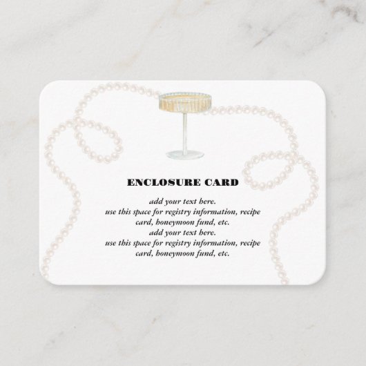 Pearls, Petals & Prosecco | Pearls Enclosure Card Informatiekaartje (Voorkant)
