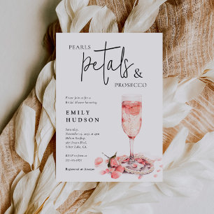 Pearls Petals & Prosecco Vrijgezellenfeest Kaart