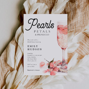 Pearls Petals & Prosecco Vrijgezellenfeest Kaart