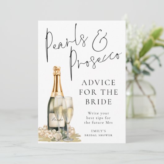 Pearls Prosecco Advice Fête des mariées Carte de j (Debout devant)
