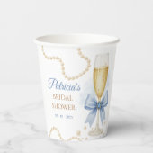 Pearls & Prosecco Bridal Shower Paper Cup Papieren Bekers (Achterkant)
