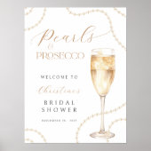 Pearls Prosecco Bridal Shower Poster Sign Digital (Devant)