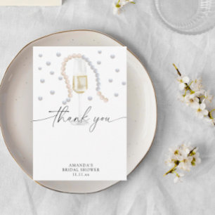 Pearls & Prosecco - dank u vrijgezellenfeest Bedankkaart