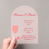 PEARLS & PROSECCO FÊTE DES MARIÉES INVITATION ROSE (In situ (ordinateur de poche))