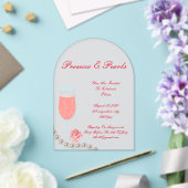 PEARLS & PROSECCO FÊTE DES MARIÉES INVITATION ROSE (Insitu (Mariage))