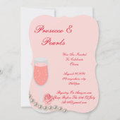 PEARLS & PROSECCO FÊTE DES MARIÉES INVITATION ROSE (Devant)