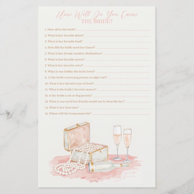 Pearls & Prosecco How Well Do You Know Her Game (Voorkant)