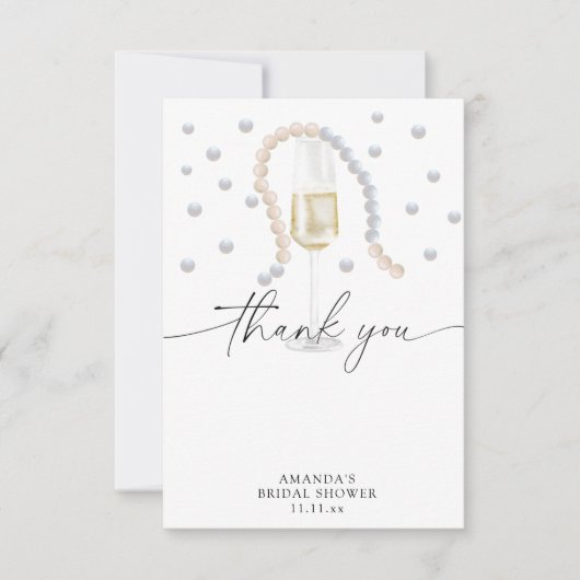 Pearls & Prosecco - merci douche nuptiale (Devant)