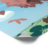 Pearl's Tree: gestileerde kersenbloesem landschap Poster (Hoek)