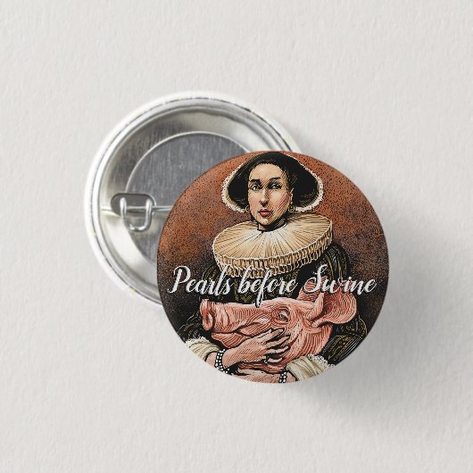 Pearls voor Varkenswijn Button (Voorkant /achterkant)