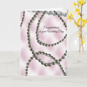 Pearls Weddendag Gefeliciteerd Kaart (Gele Bloem)