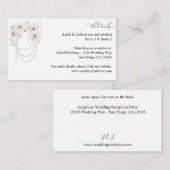 Pearls & White Floral Details Enclosure Kaart (Voorkant / Achterkant)