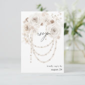 Pearls & White Floral w Meal RSVP (Staand voorkant)