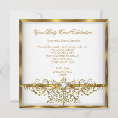 Pearls White Gold Elegant Birthday Party 2 Kaart (Achterkant)