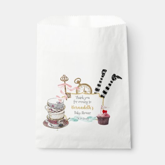 Pearls Wonderland Baby shower Bedankzakje (Voorkant)