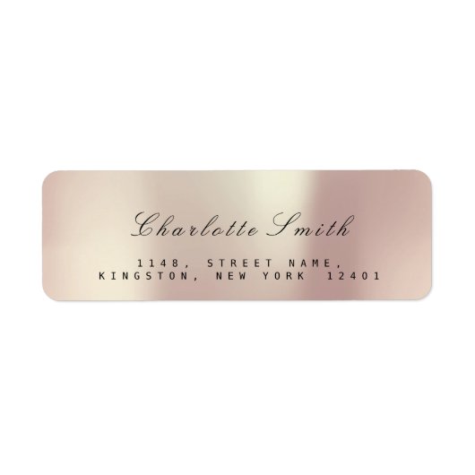 Pearly Champaign Roze Rose Blush Retouradres Etiket (Voorkant)