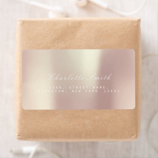 Pearly Champaign roze Rose Gold Blush ADDRESS Etiket (Insitu)
