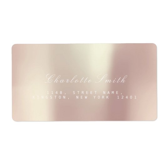Pearly Champaign roze Rose Gold Blush ADDRESS Etiket (Voorkant)