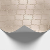 Pearly Titanium Ivory Quatrefoil Glass Shiny Glam Cadeaupapier (Hoek)