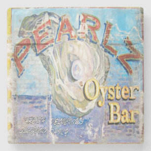 Pearlz Oyster Bar Charleston, SC. Marmer Onderzett Stenen Onderzetter
