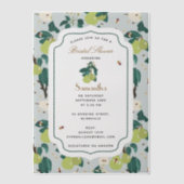 Pears Bees Botanische Bloementuin Bruidsdouche Vellum Uitnodigingen (Voorkant)