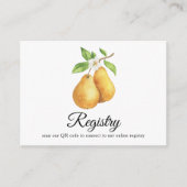 Pears QR Code Bridal Shower Registry  Informatiekaartje (Voorkant)