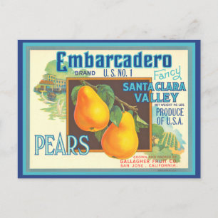Pears Vintage Crate Art Editable Recette Cartes