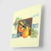Pears Vintage Crate Art Wall Horloge (Angle)